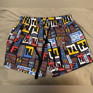 Fendi Colorful Graphic Logo Men Swim Shorts Size 3XL